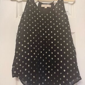LOFT Sleeveless Top with Black and Gold Dots
